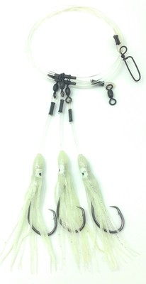 5/' 250LB 12//0 MUSTAD HOOK HALIBUT SHARK GROUPER RIG 5 PACK