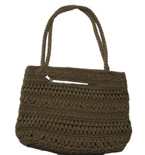 Borsa a tracolla Croft & Barrow Coffee marrone tessuto all'uncinetto borsa a mano *