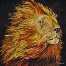 SALE LION King Wildlife Safari Africa Wildlife original oil painting 30x30 Art