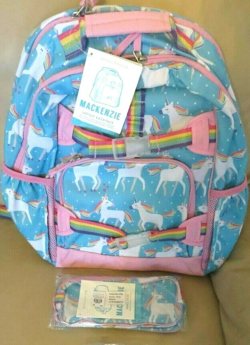 PONY Zaino scuola ceramica fienile Disney + astuccio unicorno borsa viaggio arcobaleno ? .