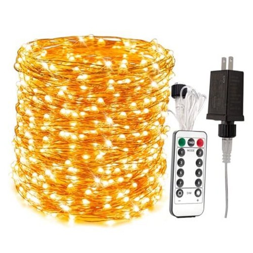 200Ft Long Fairy Lights Plug in Waterproof Outside Copper Wire 200Ft Warm White
