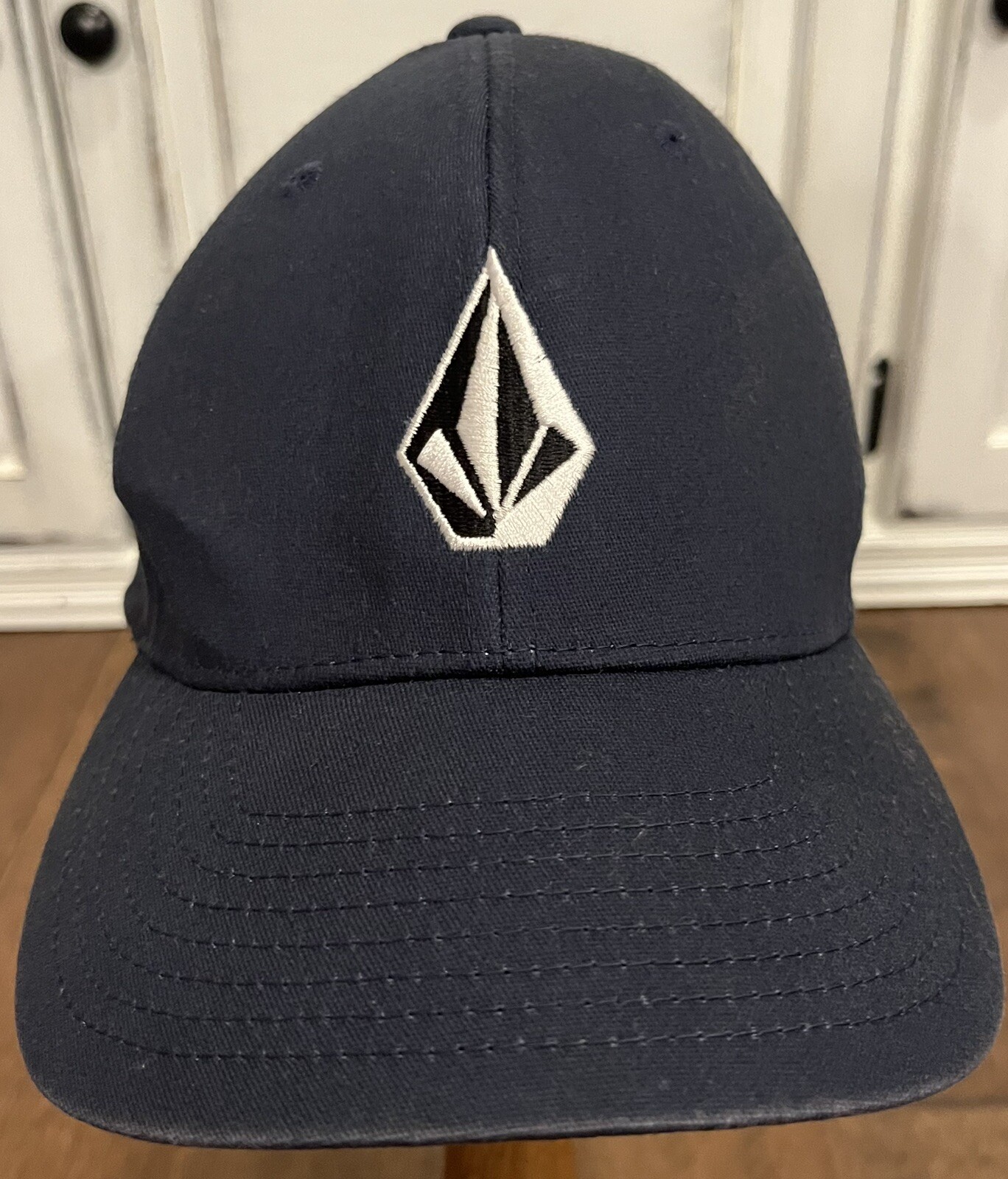 Volcom Navy Flex Fit Hat Embroidered Logo Size L-XL