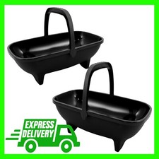 53cm Black Plastic Garden Trug Plant Pot Basket With Handle For Plants & Tools