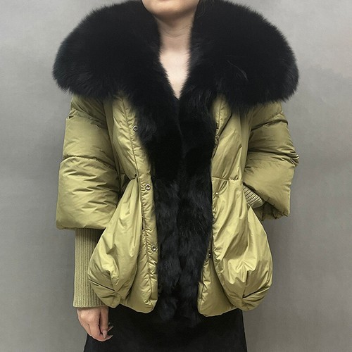 Women Winter Goose Down Coats 2022 Thick Warm Real Fur Collar Down Jackets Warm - Picture 64 of 67