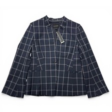 Banana Republic Navy Windowpane Plaid Machine Washable Blazer Size 6 NWT 178
