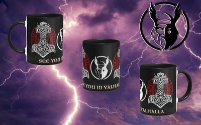 Odin Schwarze Edition Wikinger Mythologie Germanen Agard Sleipnir Valhalla #1g