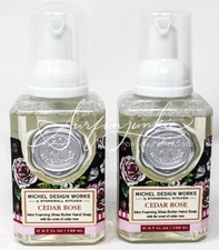 Michel Design Works Cedar Rose Foaming Sink Hand Soap 2pc Small 4.7 oz Floral