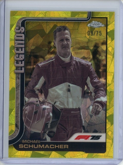 Michael Schumacher 2025 Topps Chrome Sapphire Yellow Refractor Legends /75 F1