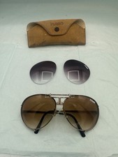 Vintage Turbo Aviator Driving Sunglasses Mens Retro Oversized W Case Xtra Lens