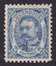 LUXEMBOURG 1907 William IV 25c Blue SG 166 MH/* (CV &pound;190)