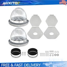 2PCS Dual Revolution Amber White LED Watermelon Lights 17LED W/ Brackets Truck