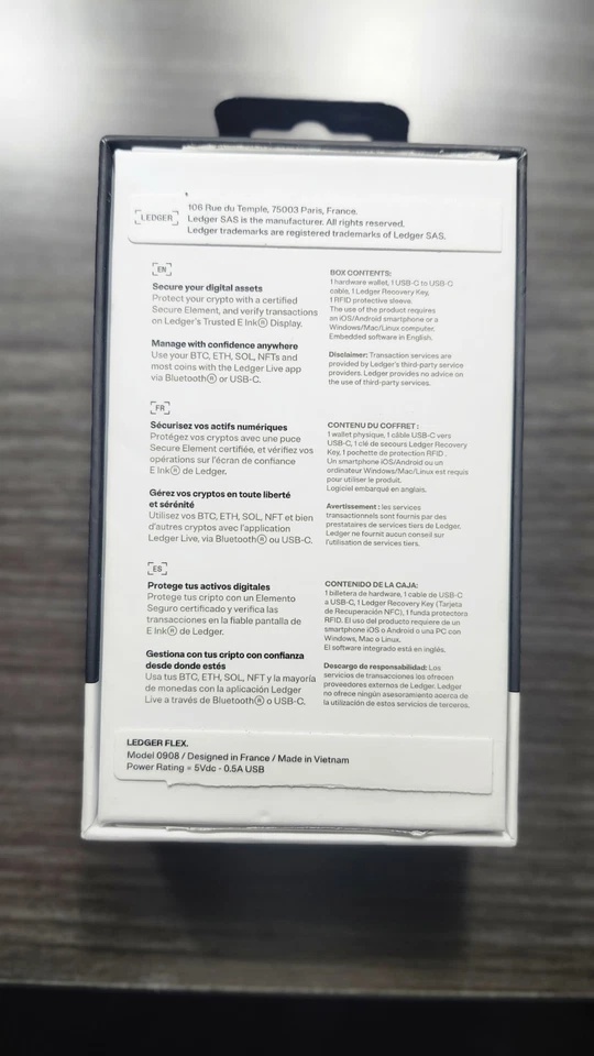 Ledger - Flex Crypto Hardware Wallet - E Ink Touch Screen - Bluetooth - Graphite - Image 2 of 2