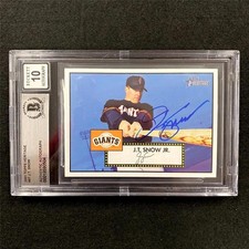 J.T. Snow signed 2001 Topps Heritage #97 Card ~ Beckett BAS 10 Auto