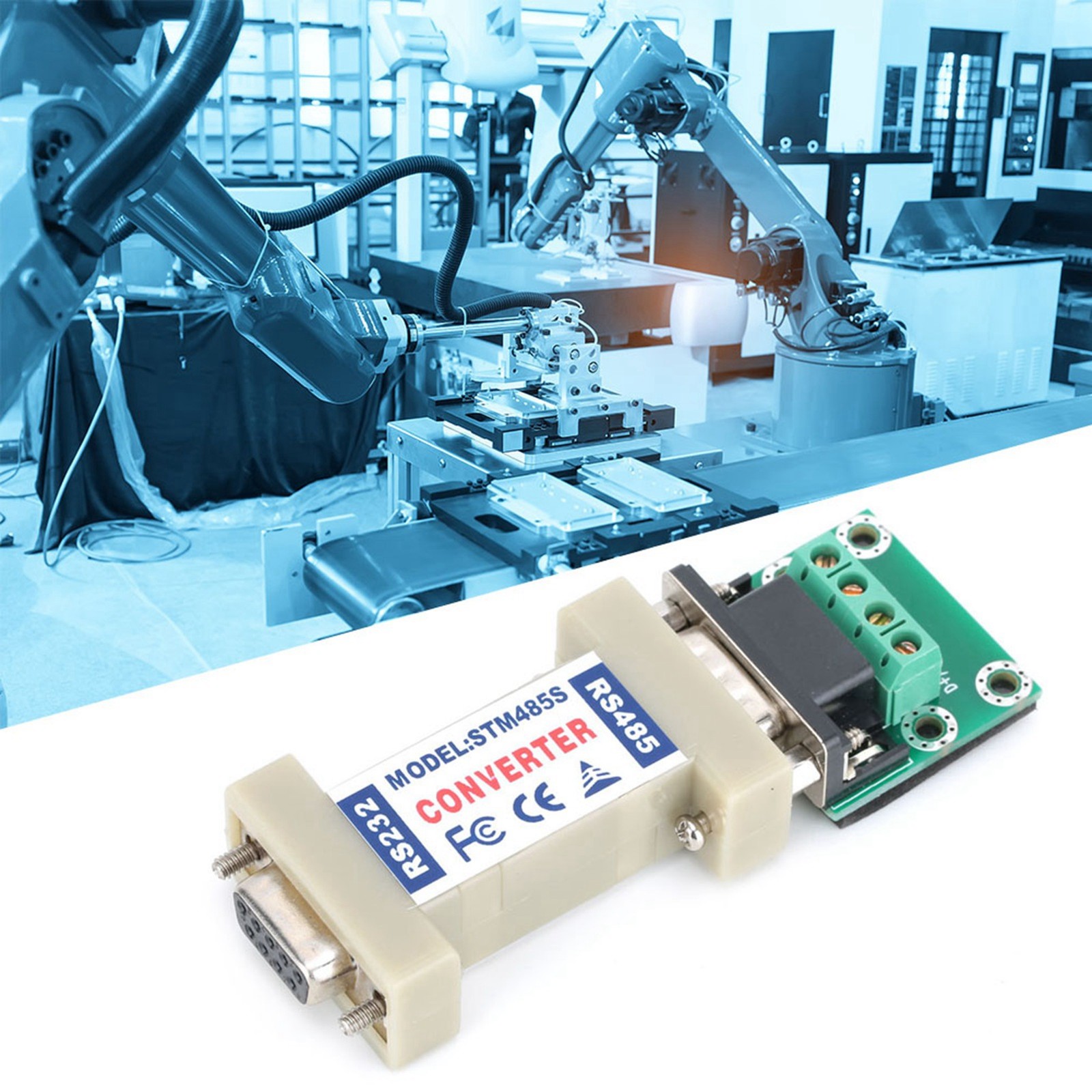 Converter Adapter Serial RS232 To RS485 Communication Data Interface Networking
