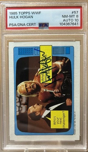 1985 Topps WWF Hulk Hogan Auto PSA/DNA NM-MT 8 AUTO 10 Mean Gene Hulkster