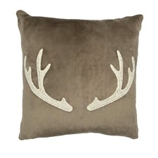 18 x 18 Decorative Antler Pillow, Tan, 1 Count Adult-1 pack