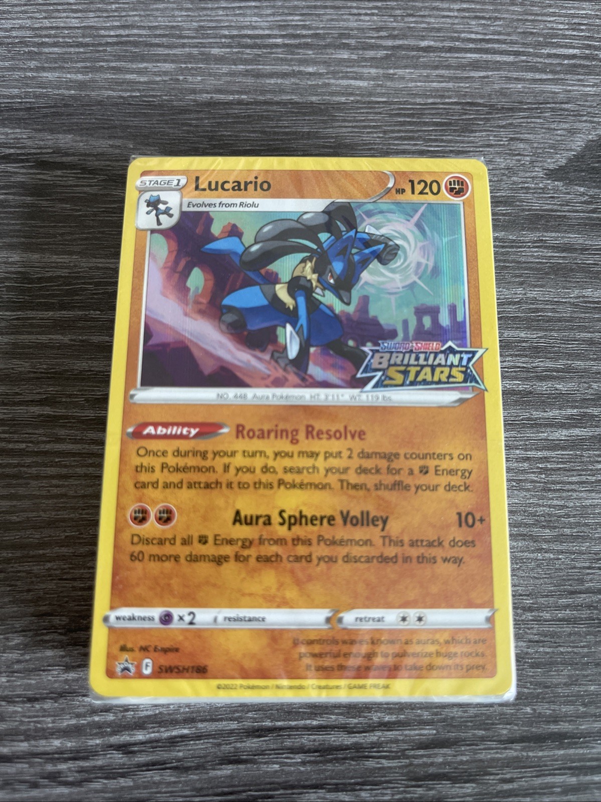 Lucario SWSH186 Brilliant Stars Black Star Promo Pre Release Kit SEALED Pokémon