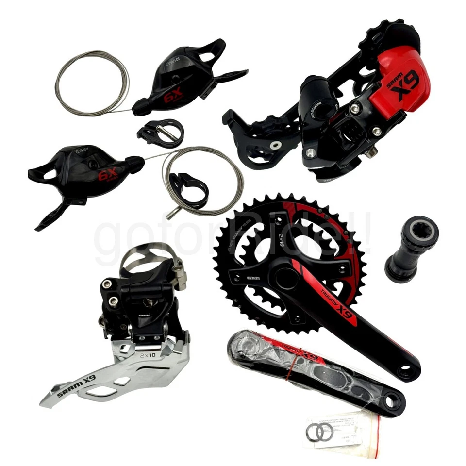 SRAM X9 2x10 Speed MTB bike build kit 4pc Crankset,Shifter,Front+Rear Derailleur - Image 2 of 4