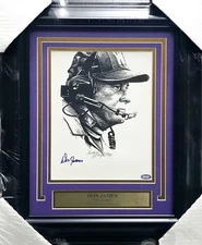 Don James Autographed Framed 8x10 Photo Washington Huskies MCS Holo #64035