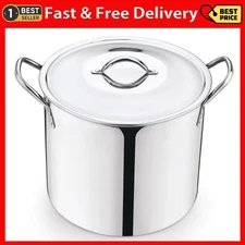 Mainstays 12 Quart Stainless Steel Stock Pot, Silver