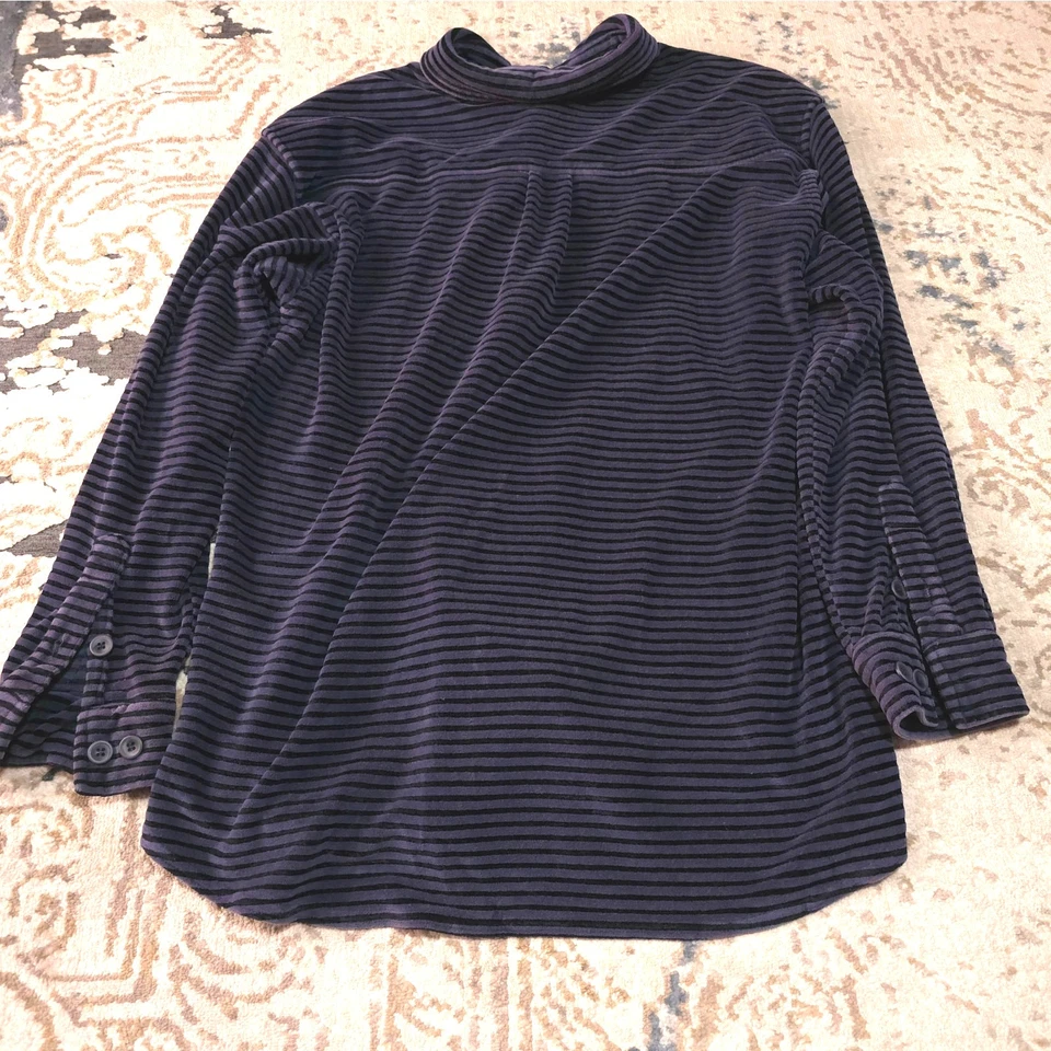 American Essentials For Saks Fifth Avenue polar a rayas azul negro para hombre talla M Foto 2 de 4