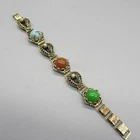 Vintage Bracelet Victorian Revival Cabochon Simulated Pearl 6.75 Inch