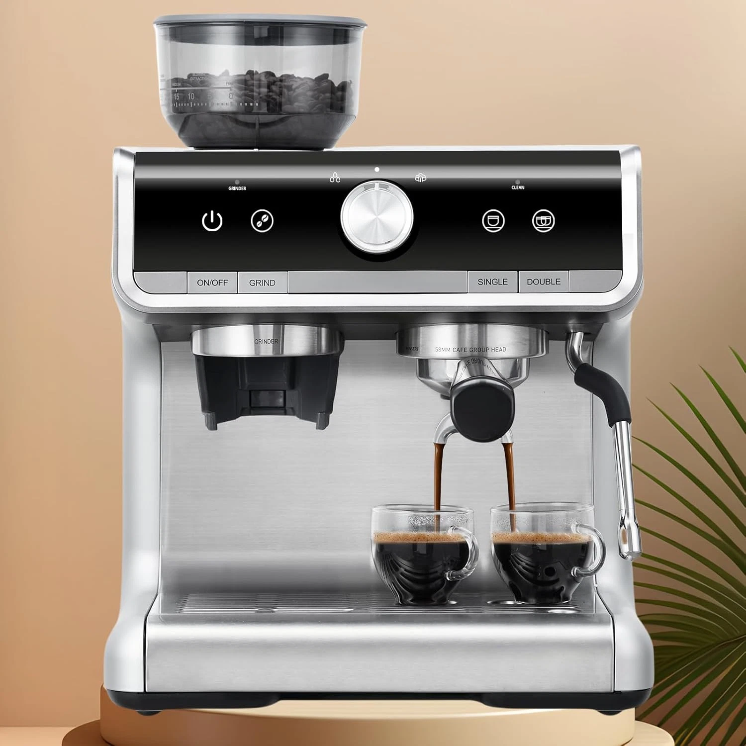20 Bar Espresso Machine with Milk Frother, Compact Stainless Steel Coffee Maker