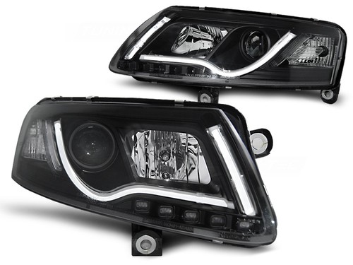 XENON LED Tagfahrlicht Scheinwerfer passt für Audi A6 C6 (4F) 04-08 schwarz - Bild 1 von 3