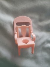 RENWAL Baby Potty Chair Tray Doll House Plastic Pink Bathroom Toy Vintage Unused