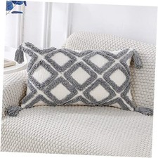 Super Soft Farmhouse Decorative Plush Throw Pillow 20" x 12" Pack of 1 Grey