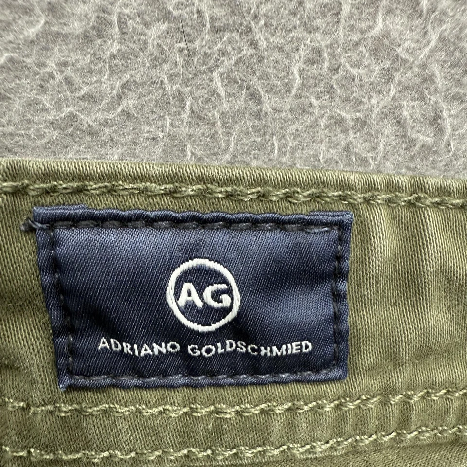 Pantalones de mezclilla AG Adriano Goldschmied Everett para hombre 36x34 verdes ajustados rectos elásticos Foto 4 de 4