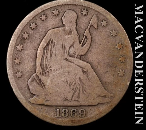 1869-S Seated Liberty Half Dollar — photo from the most recent tracked eBay sale
