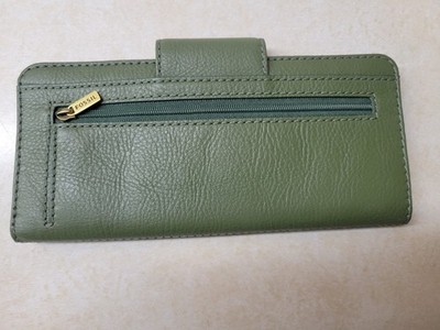 DEVILICIAN 財布　mucc Fossil Madison Pebbled Leather Snap Clutch Wallet – Chive Green