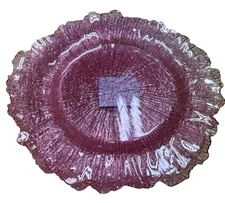 HOBBY LOBBY 4pc Clear Pink Ice Plastic Charger Plates Dish Set 13"