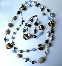 Premier Designs Art Glass beads 2 Strands Bracelet 8'L Necklace 42'L Set
