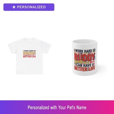 Custom Pet Gift Set Shirt Mug Personalized Name Bundle Dog Lover