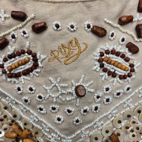 Y2K Roxy Beaded Satchel Shoulder Bag Brown - Picture 2 of 9