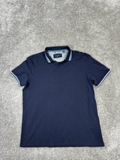 Ted Baker Polo Shirt Mens Xl Blue Cotton Golf 