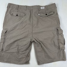 Y2K Levi's Baggy Cargo Shorts Men Khaki Actual 43 x 11 Grunge White Tab Military