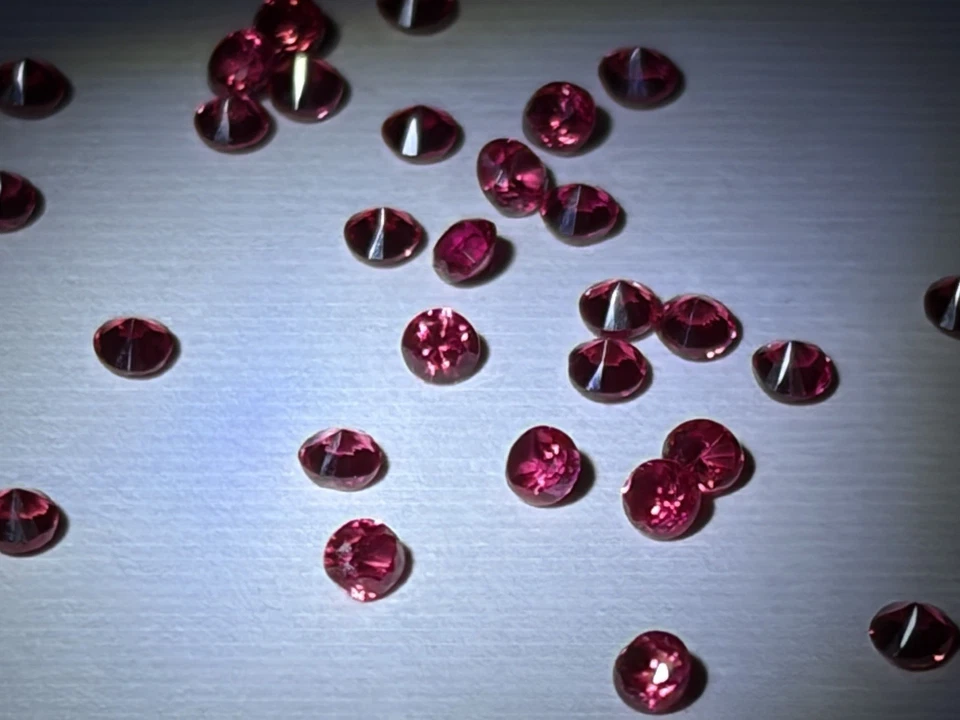 Piedras preciosas sueltas corte redondo rubí rojo mogok impecable natural AAA+ certificadas 50 piezas Foto 3 de 4