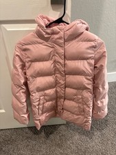 Gap Kids Pink Puffer Jacket Size Large with Hood Pre-Owned