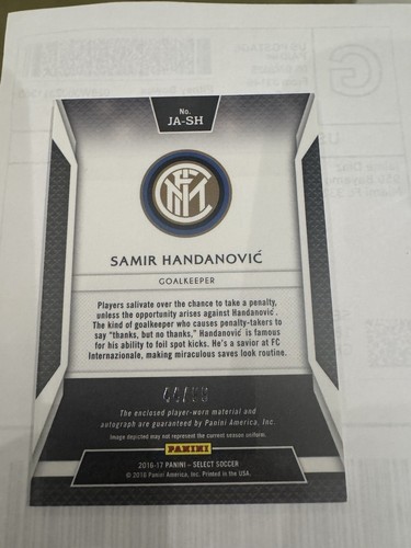 2016-17 Select Jersey Autographs White #28 Samir Handanovic Auto Jersey /99 - Picture 2 of 2