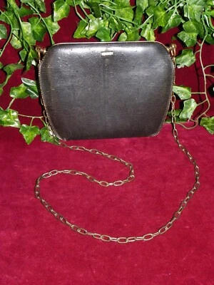 Sac Bandoulière New Look Effet Lézard - Marron Et Rouge - Chaîne Dorée - Neuf