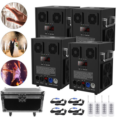 4X 700W Cold Spark Machine w/ Case DMX Stage Firework Outdoor Wedding Party