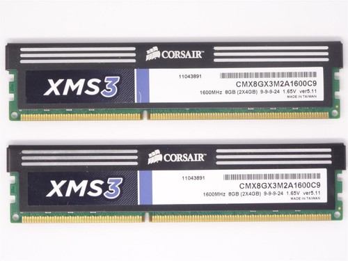 Corsair XMS3 8 GB 2x4GB CMX8GX3M2A1600C9 DDR3 1600 PC3 12800U RAM 