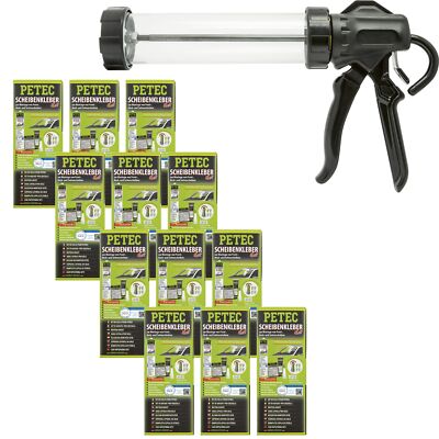 Petec 12x Disc Adhesive Kit 310ml + Squeeze Gun