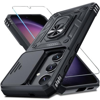 Janmitta Compatible with Samsung Galaxy S25 Plus/S24 Plus Case Built in Slide 