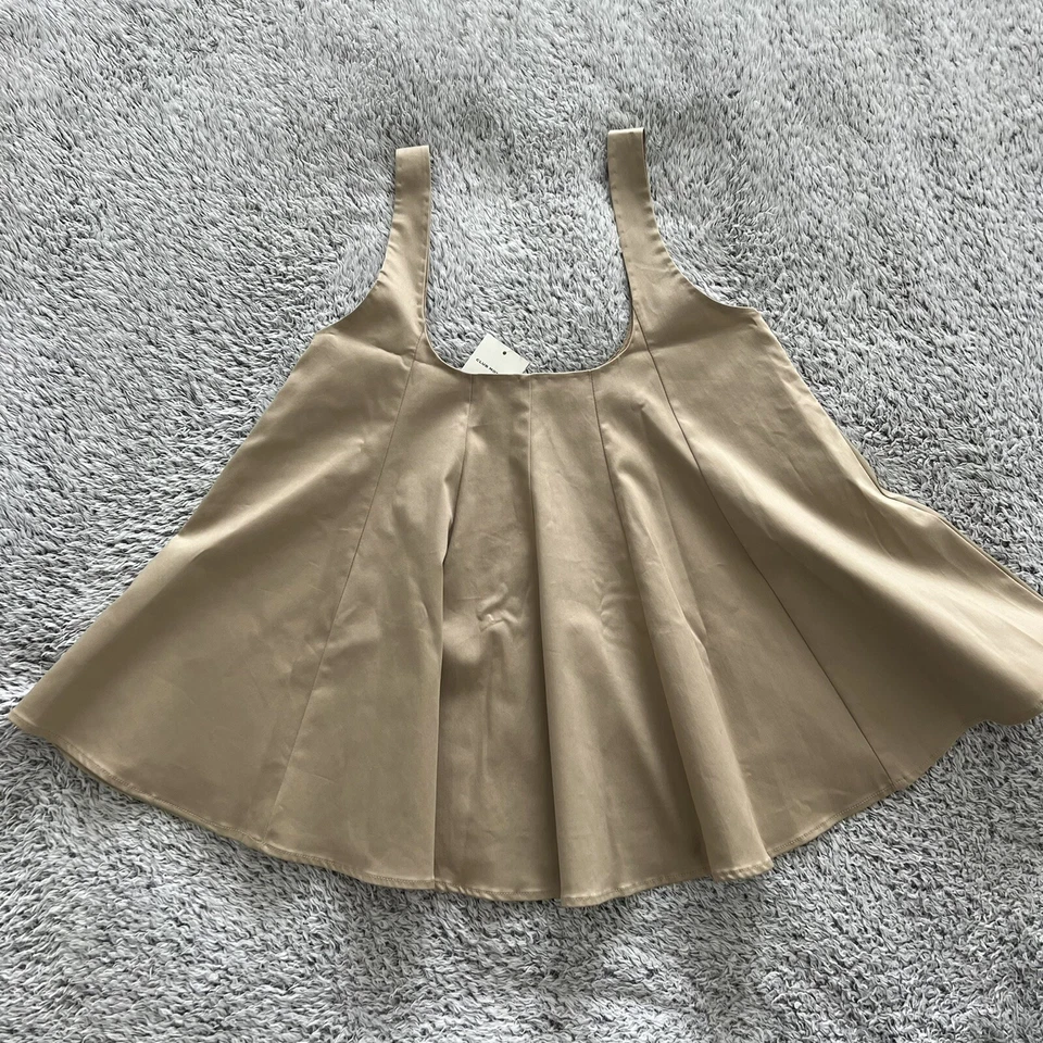 NWT Club Monaco Wide Neck Tank Cotton Blend Swing Blouse Beige Color Size S/P - Image 4 of 4