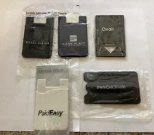 Selection of branded CLING WALLETS or CELL PHONE STENTS credit card holders