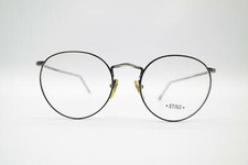 Vintage Sting J 42 Black Silver Oval Glasses Eyeglass Frame NOS